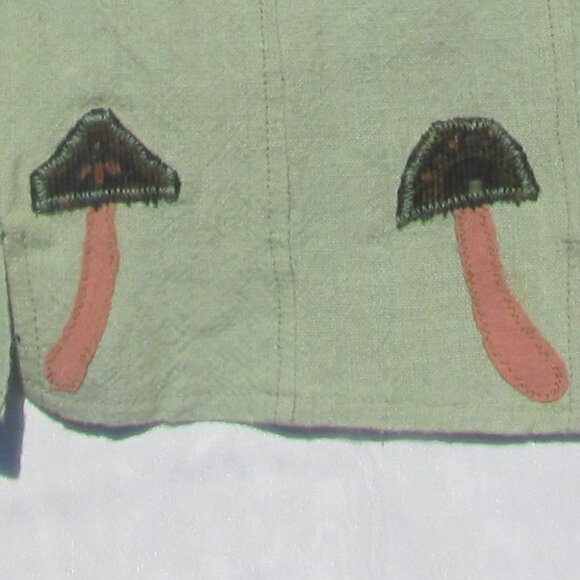 🍄Upcycled Mushroom Cotton Bamboo Open Back Top Sz S Boho Hippie Cottagecore - Picture 3 of 4